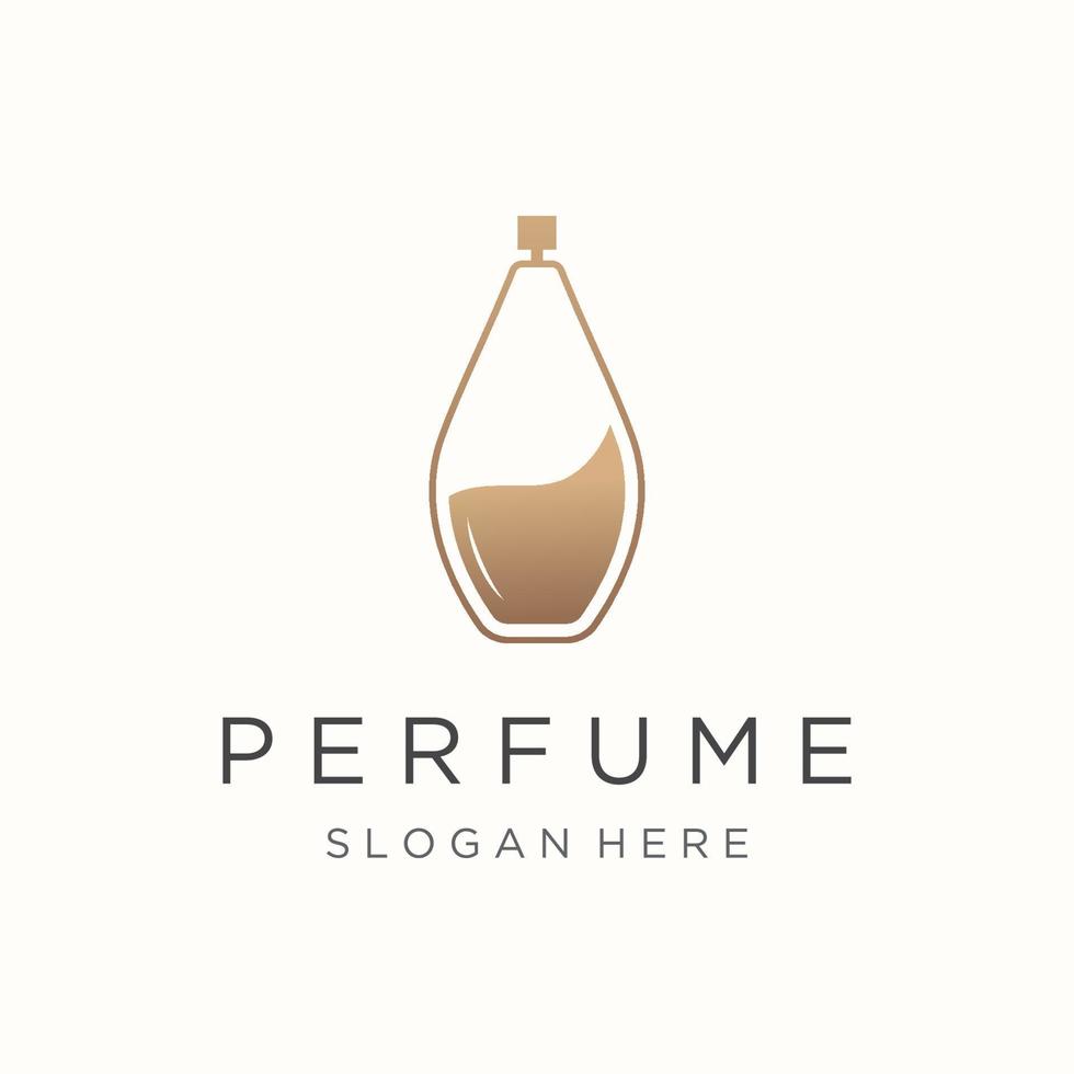 El diseño de logotipo creativo cosmético de perfume de perfume de lujo aislado se puede utilizar para negocios, empresas, cosméticos y tiendas de perfumes. vector