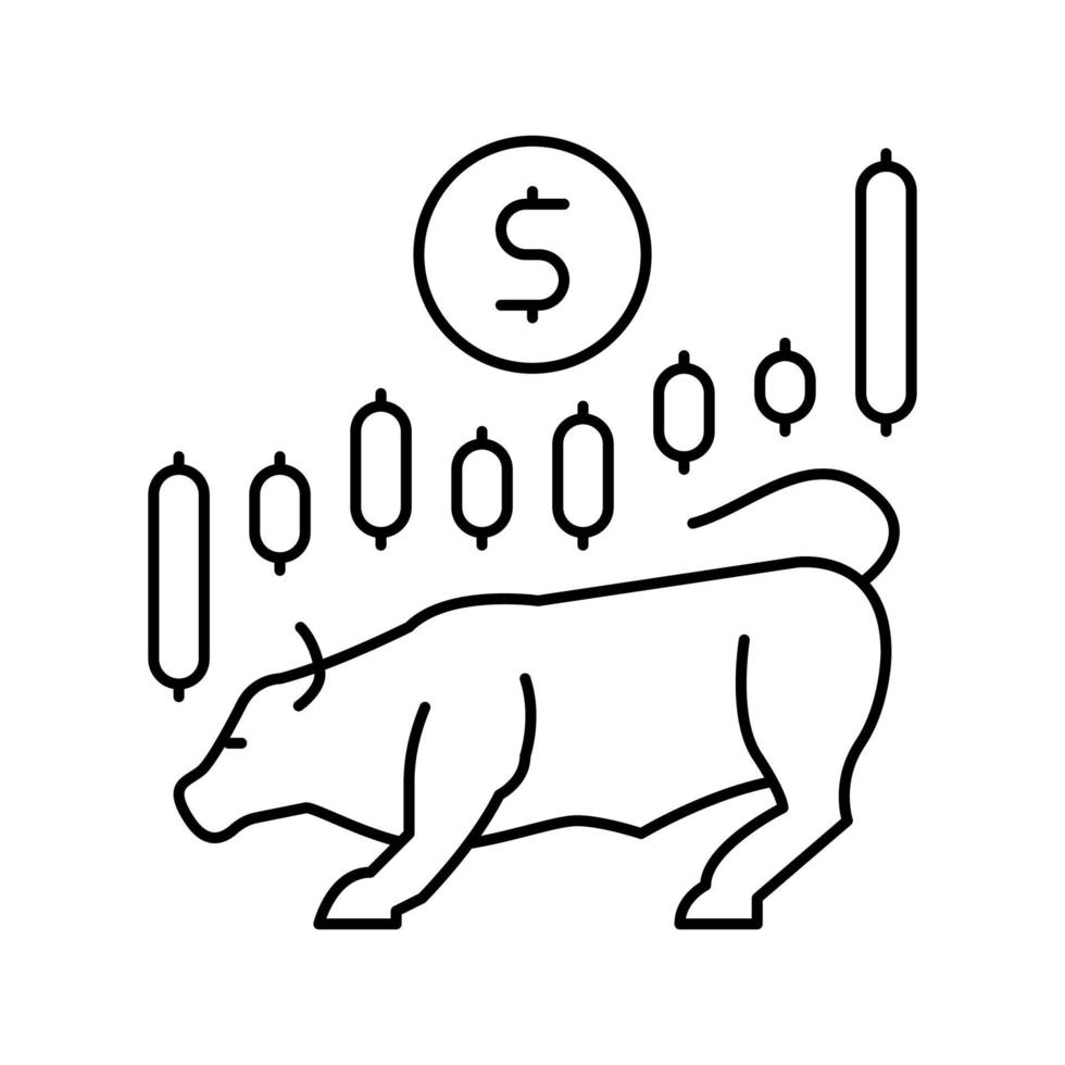 ilustración de vector de icono de línea de mercado de valores