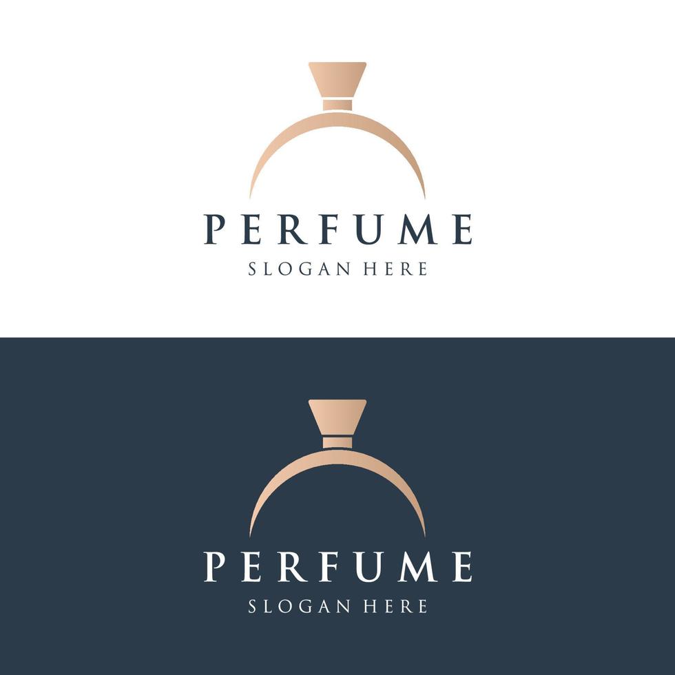 El diseño de logotipo creativo cosmético de perfume de perfume de lujo aislado se puede utilizar para negocios, empresas, cosméticos y tiendas de perfumes. vector