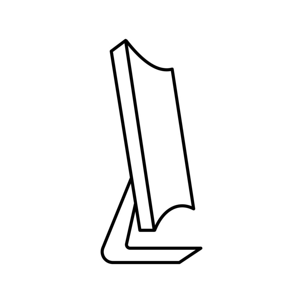 curved computer screen line icon vector illustration