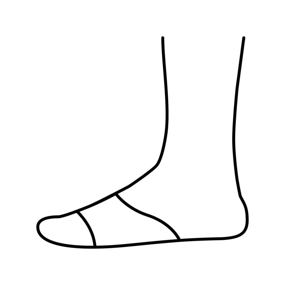 ilustración aislada del vector del icono de la línea del calcetín de la cubierta del dedo del pie