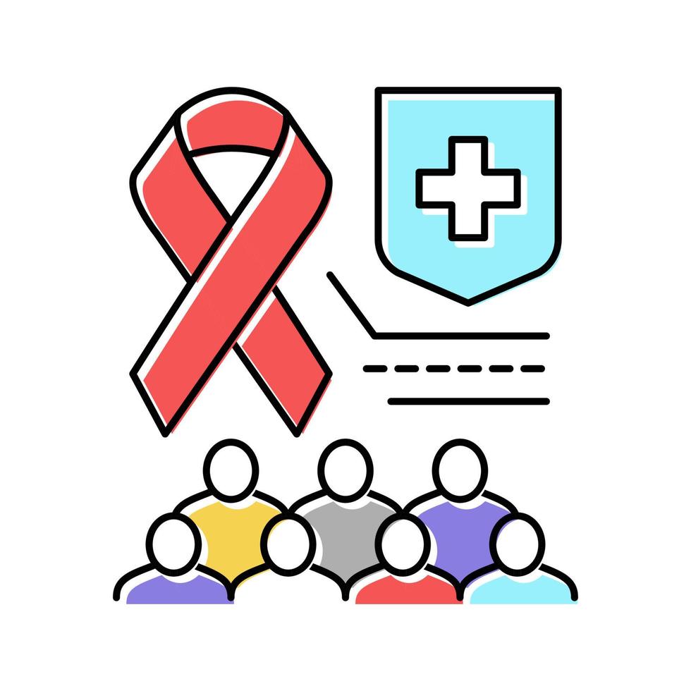 aids social problem color icon vector illustration