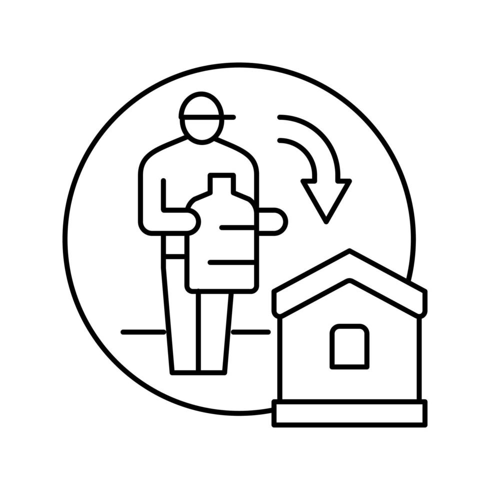 home water delivering line icon vector illustration