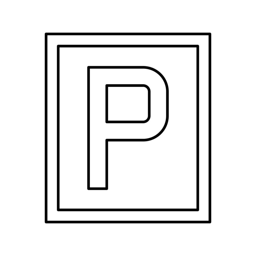 parking sign line icon vector black illustration