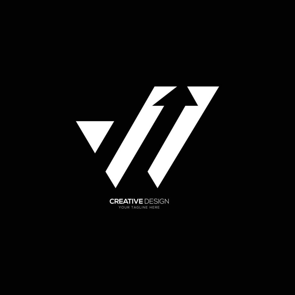 Letter W with negative space arrow creative logo 19004456 Vector Art at
