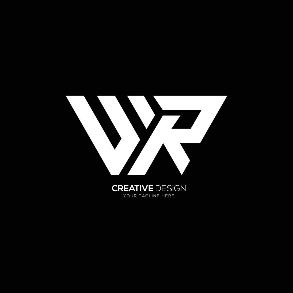 logotipo de monograma plano creativo de letra wr vector