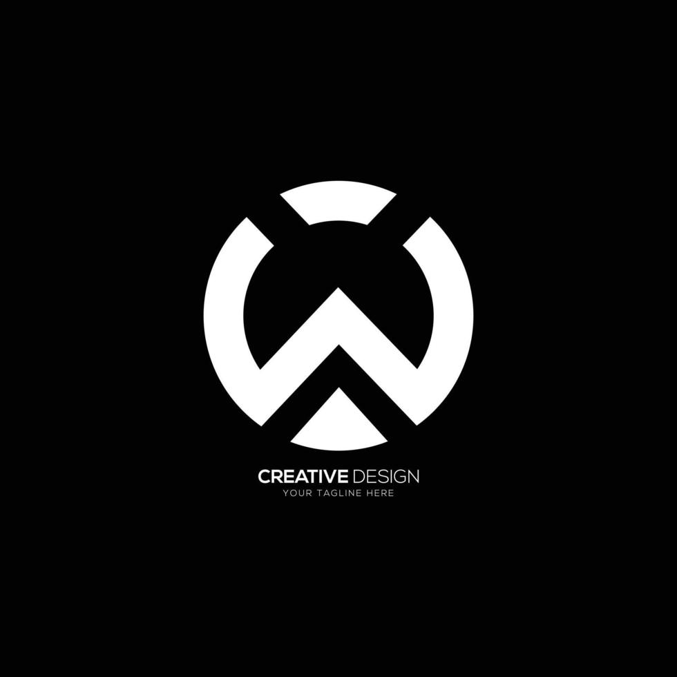Letter W circle shape monogram logo vector