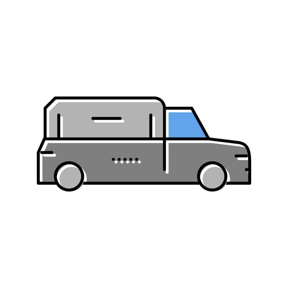 hearse car color icon vector isolated illustration