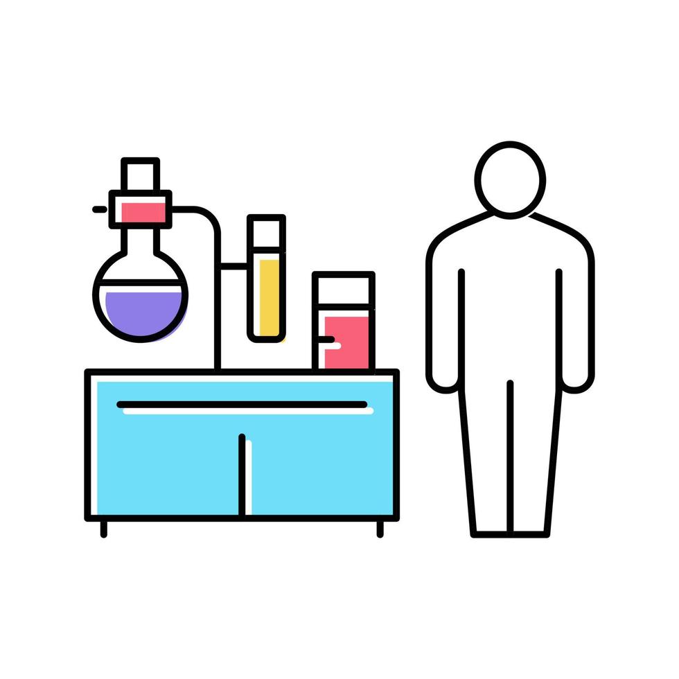 pharmaceutical laboratory worker color icon vector illustration