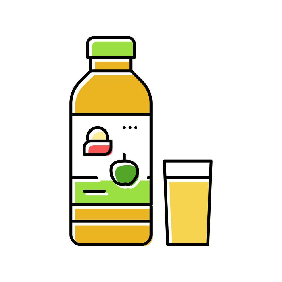 jugo manzana fruta color icono vector ilustración