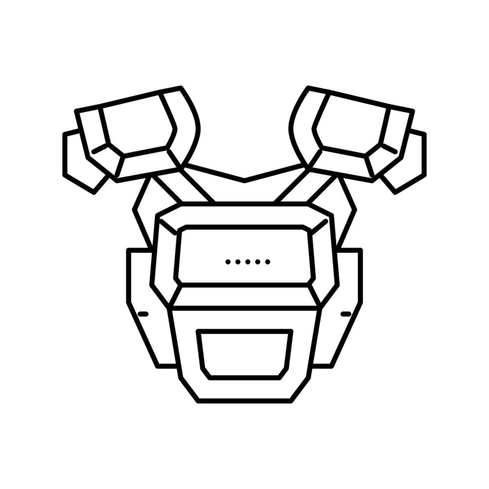 armadura vikingo línea icono vector ilustración