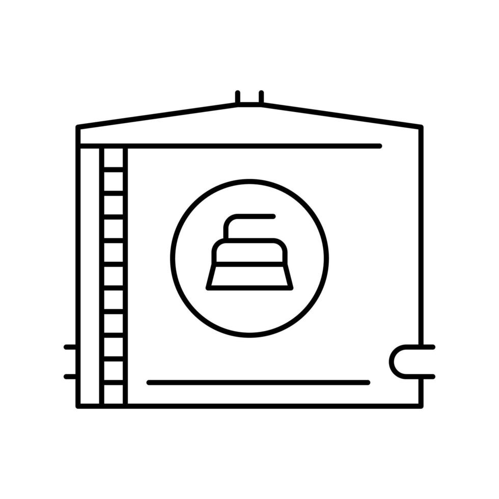 water tank cleaning line icon vector illustration