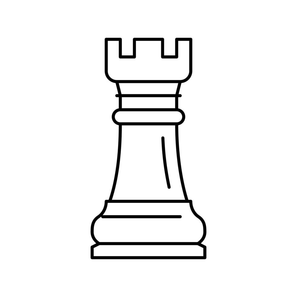 elephant chess line icon vector illustration