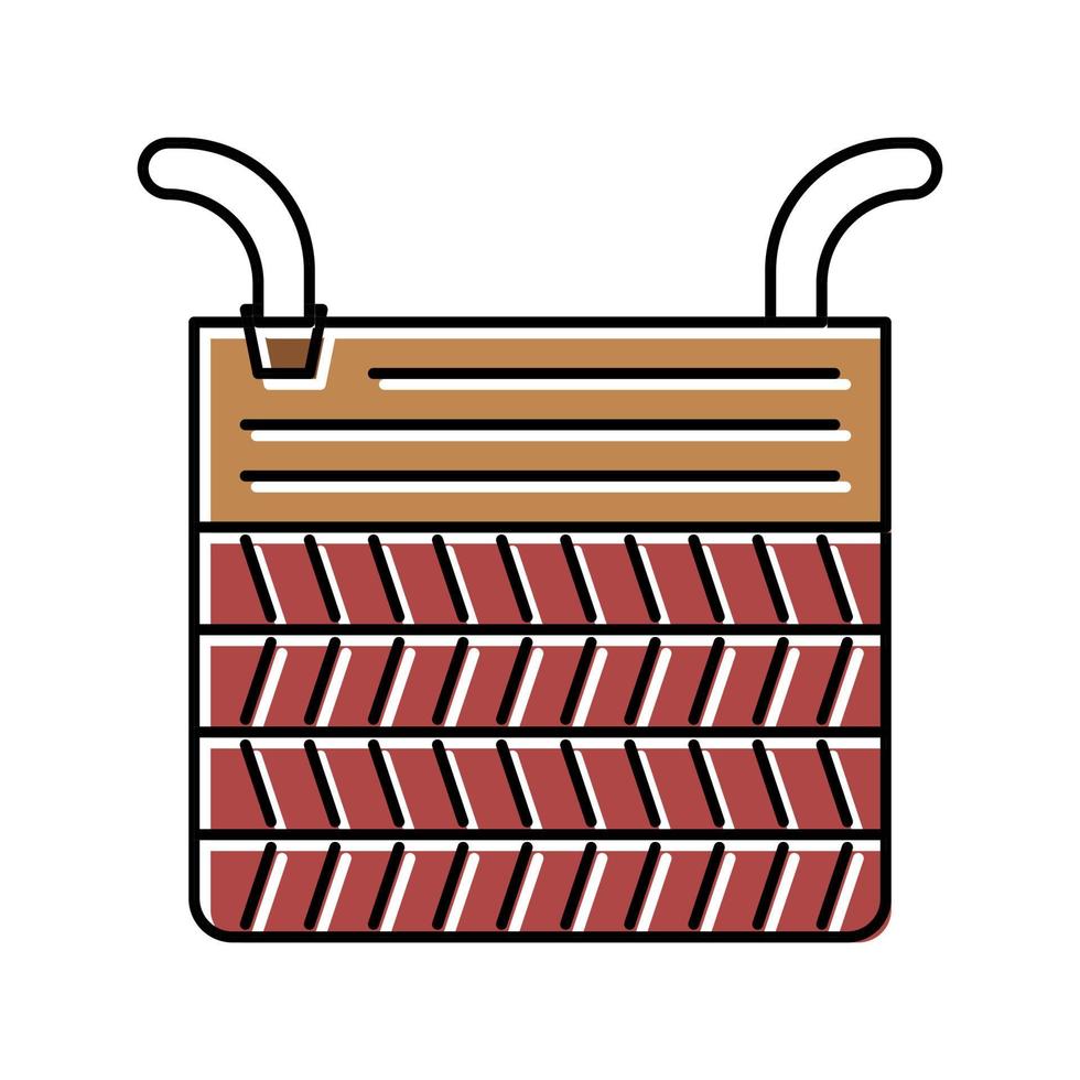 ilustración de vector de icono de color de cesta de piso