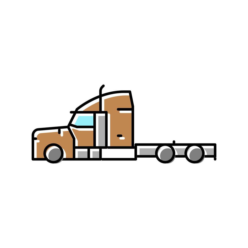semi truck construction car vehicle color icon vector illustration