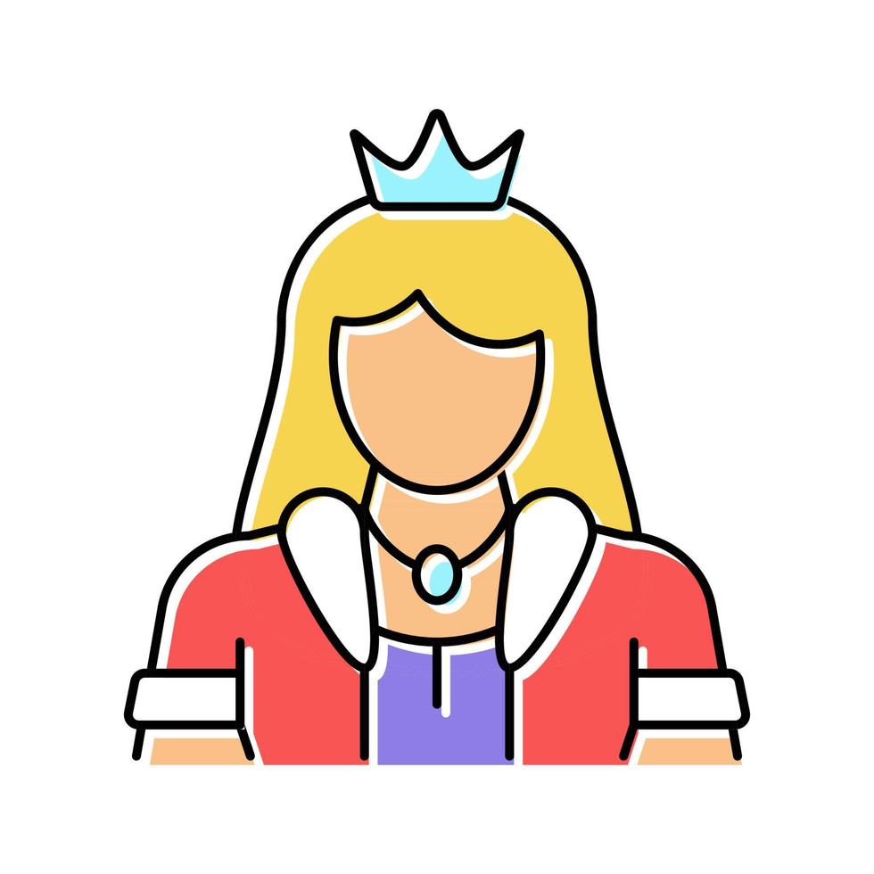 princess fairy tale color icon vector illustration