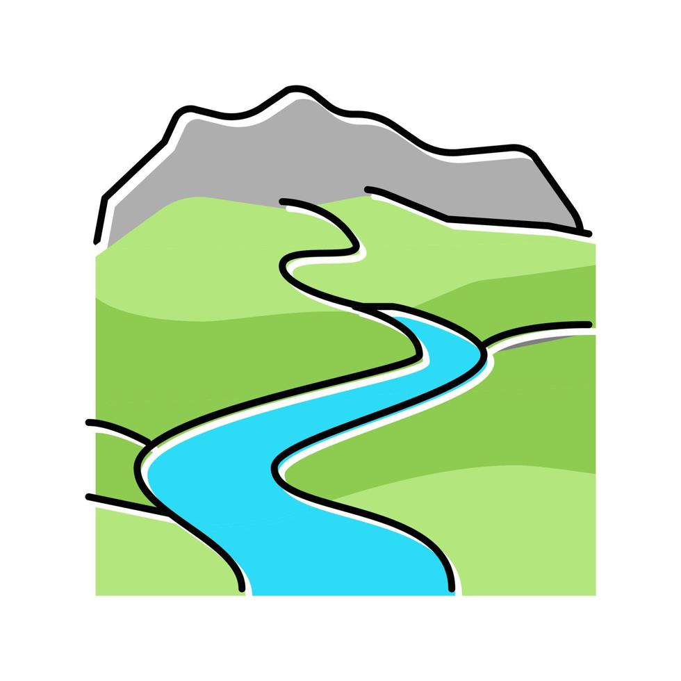 fuente de ilustración de vector de icono de color de río