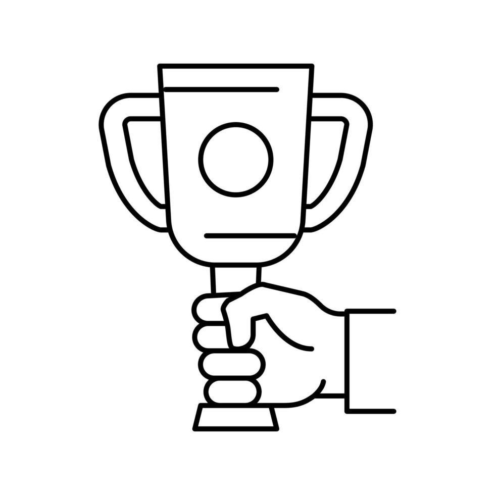 worker of month cup line icon vector illustration