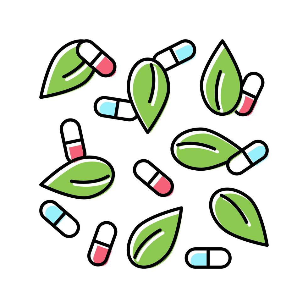 natural drugs phytotherapy color icon vector illustration