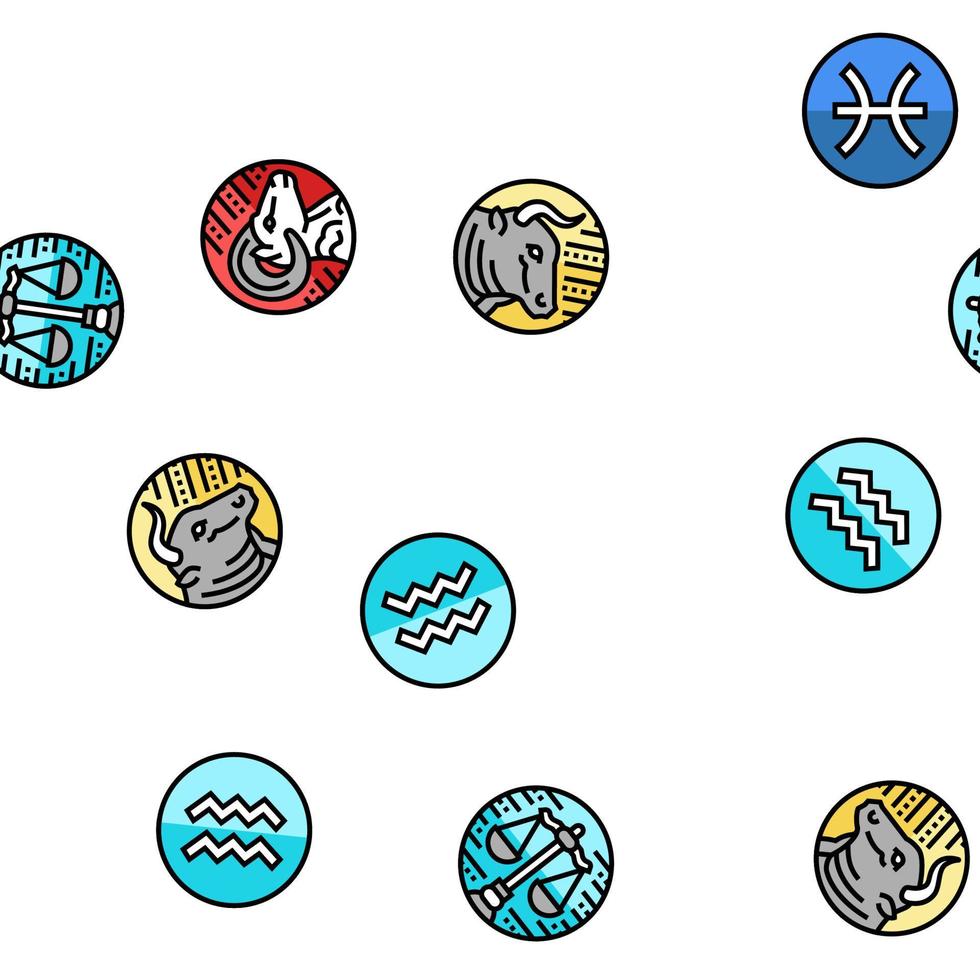 Zodiac Astrological Sign Animal vector seamless pattern