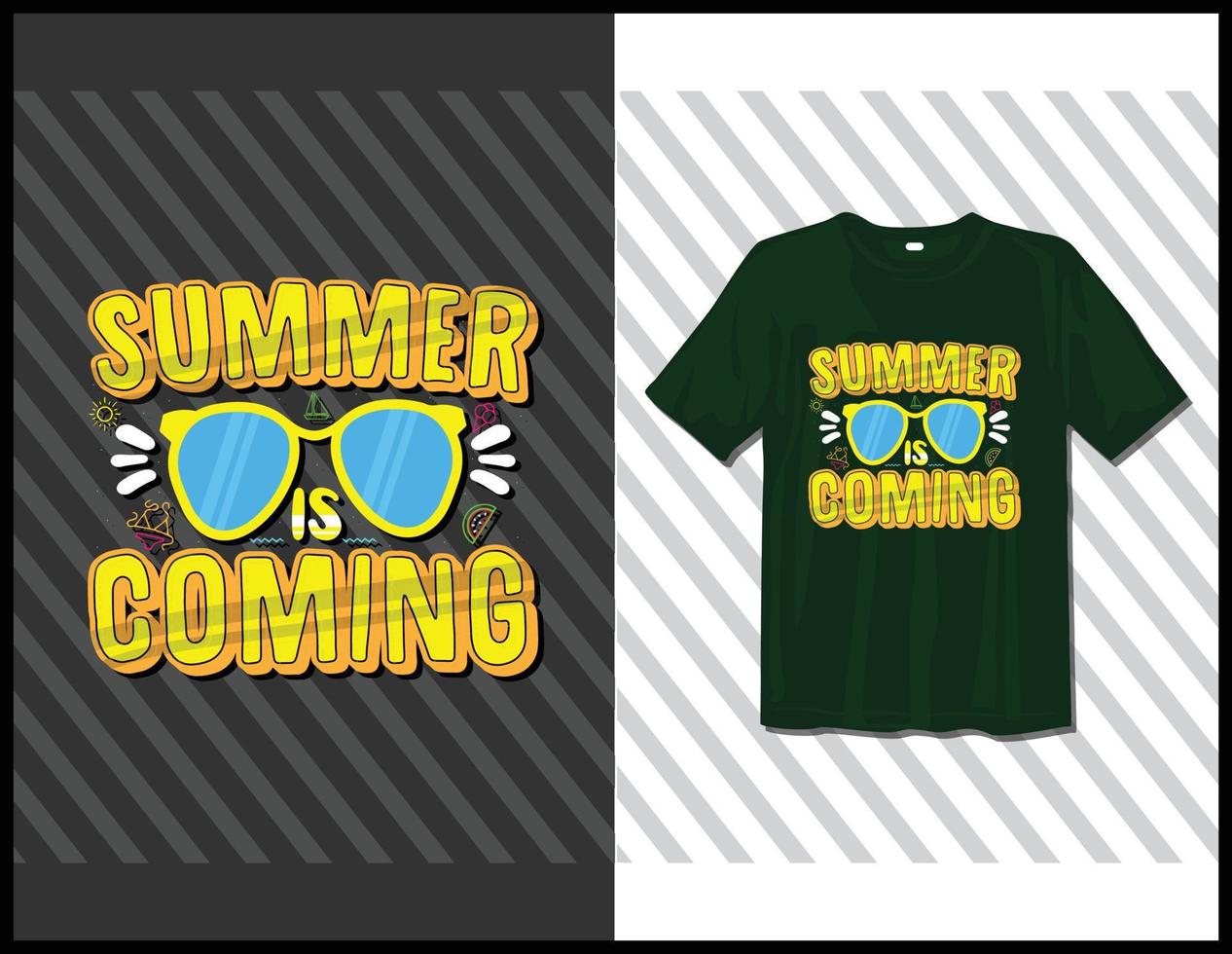se acerca el verano, diseño de camiseta de tipografía de refranes motivacionales. letras dibujadas a mano vector
