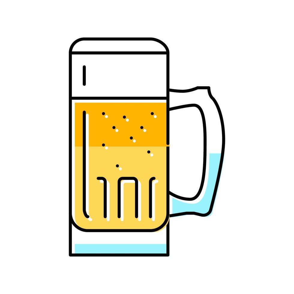 Ilustración de vector de icono de color de vidrio de cerveza de trigo