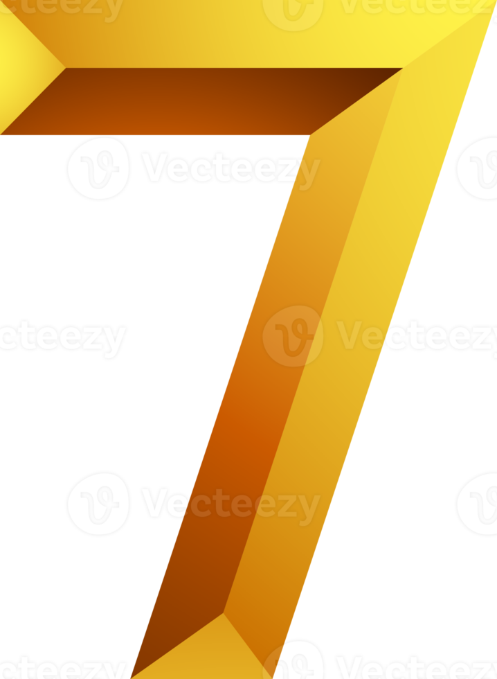 Alphabet number gold colour style png
