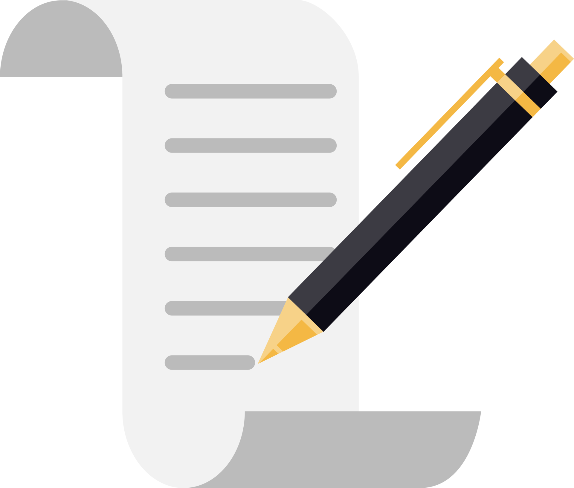 pen and paper flat symbol 19004920 PNG