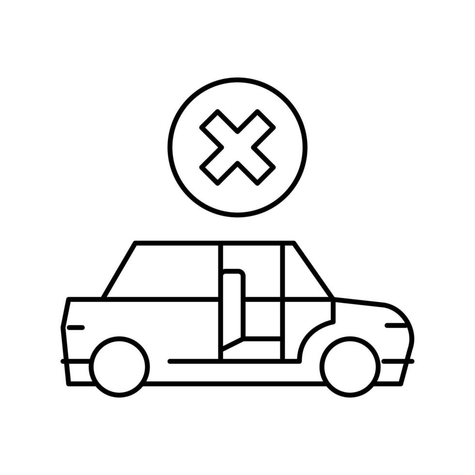 prohibition to get in stranger car line icon vector illustration
