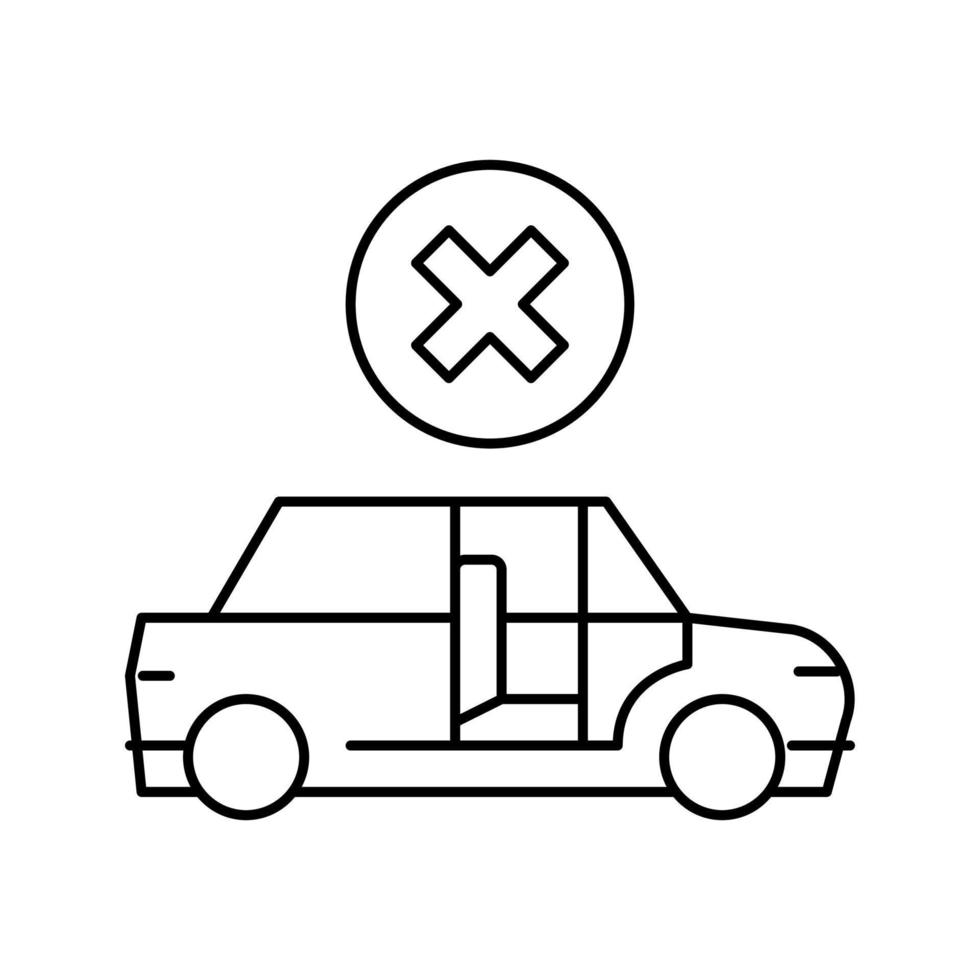 prohibición de entrar en la ilustración de vector de icono de línea de coche extraño