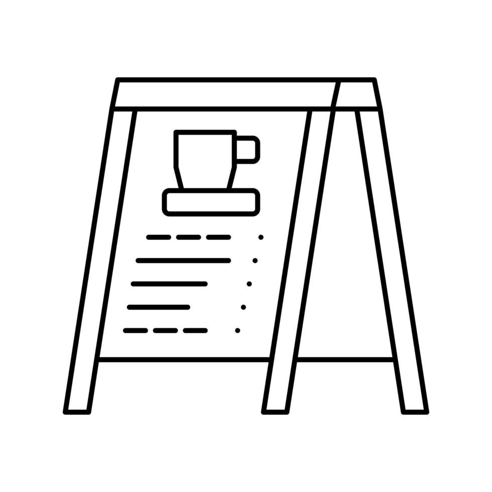 outside menu board coffee cafeteria line icon vector illustration