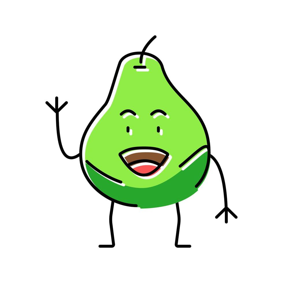 pear fruit character color icon vector illustration