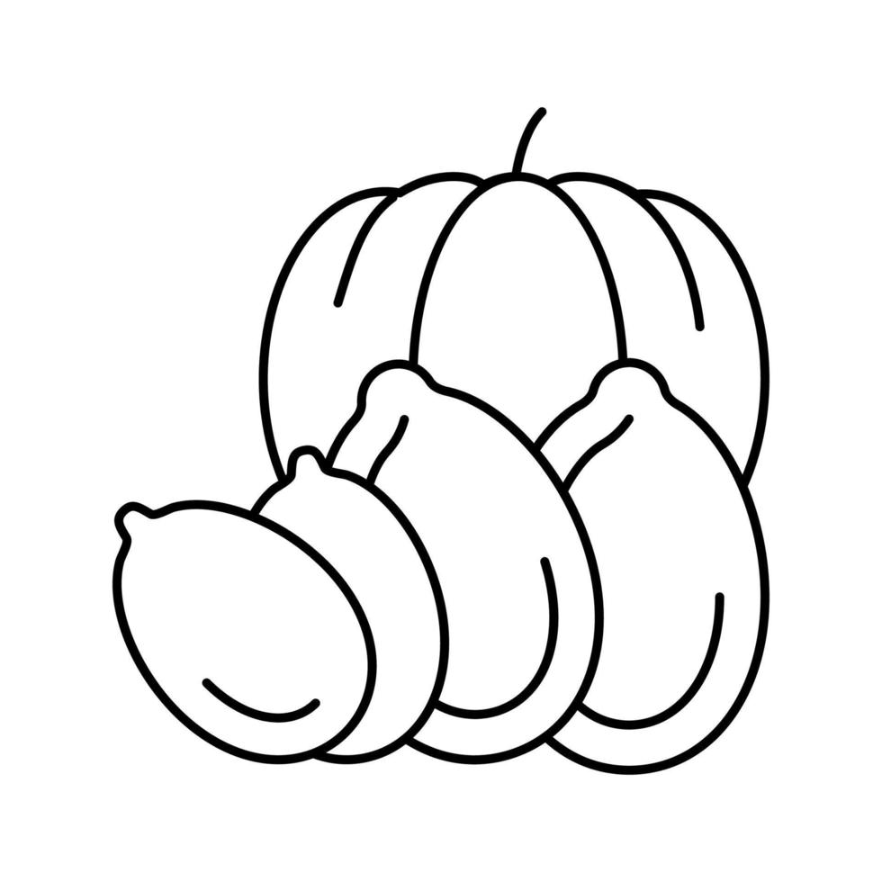 Ilustración de vector de icono de línea de tuerca de calabaza