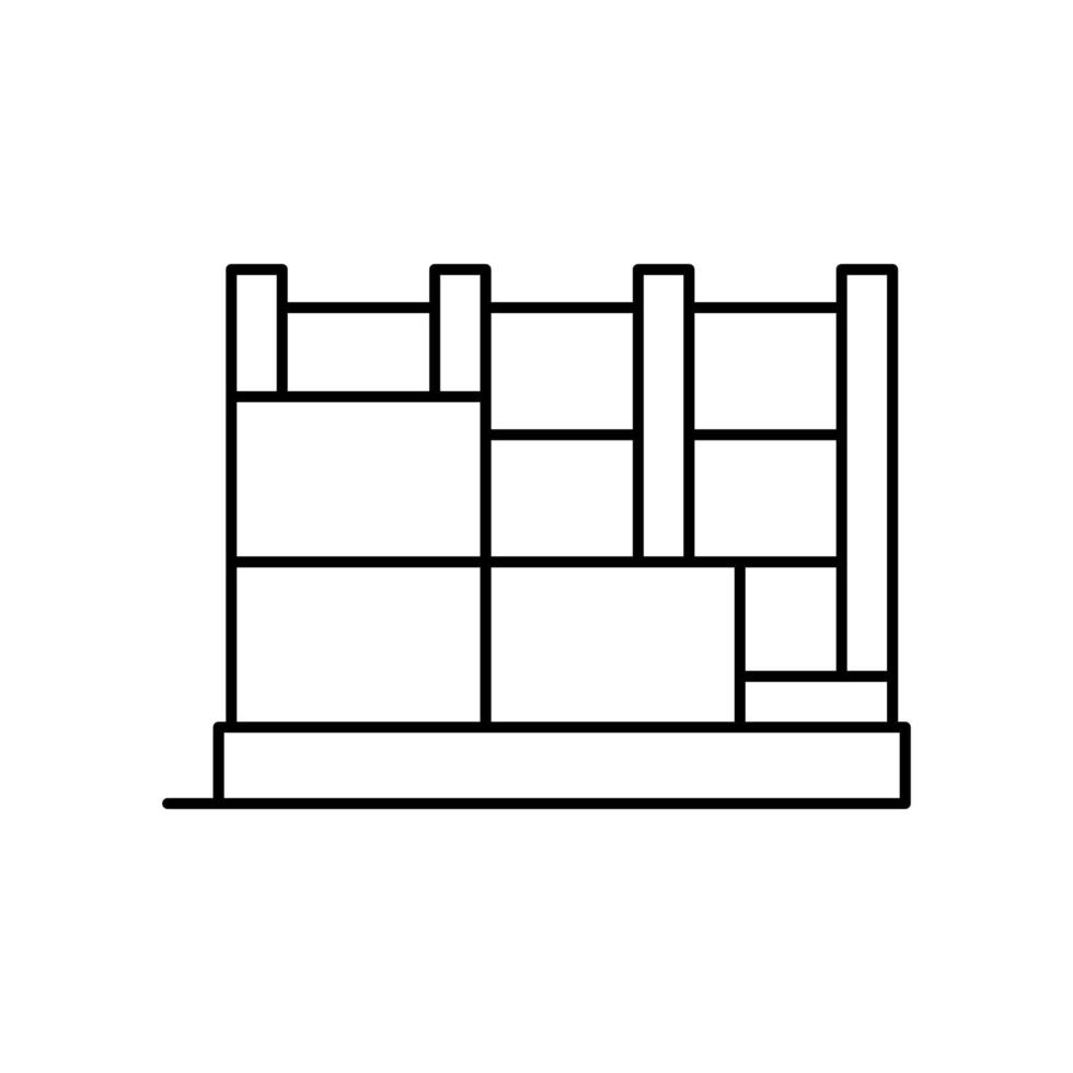 sheathing with osb plates line icon vector illustration