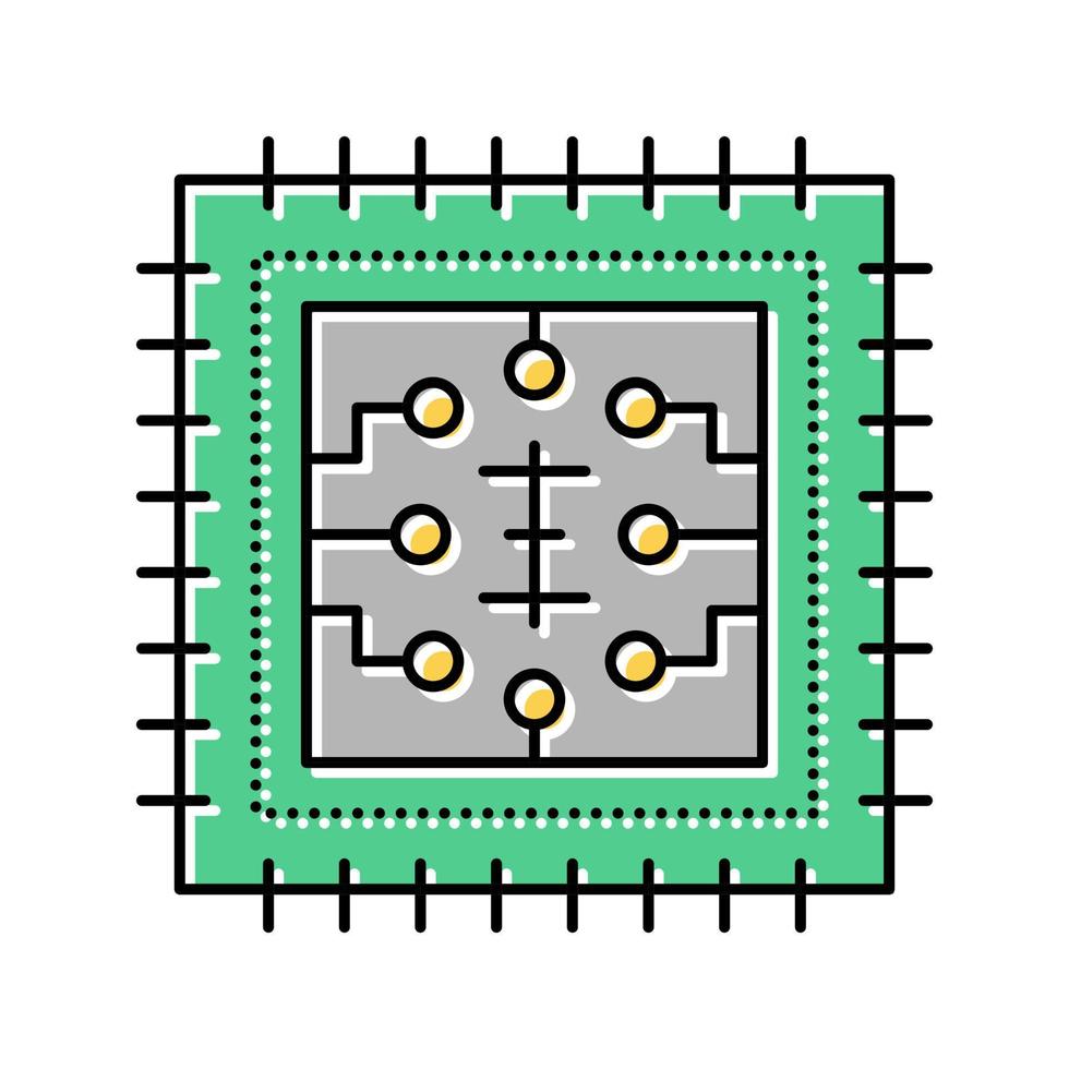 ilustración de vector de icono de color de microchip