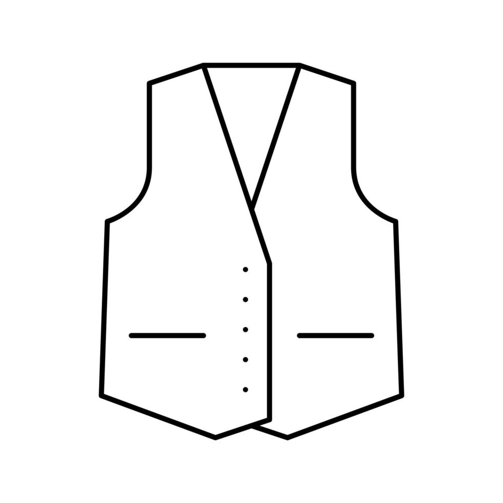 chaleco ropa formal ropa textil línea icono vector ilustración