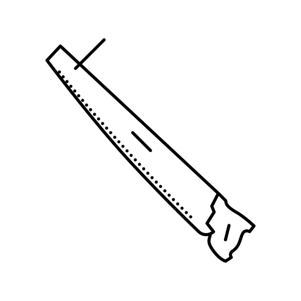 ilustración de vector de icono de línea de sierra de mano transversal