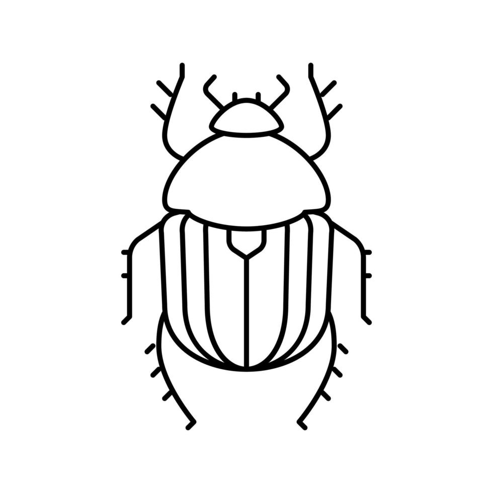 scarab bug line icon vector illustration