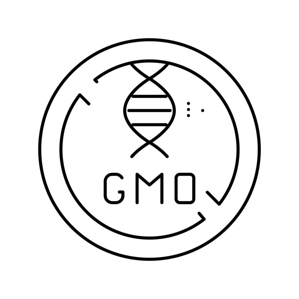 gmo genetic product free line icon vector illustration