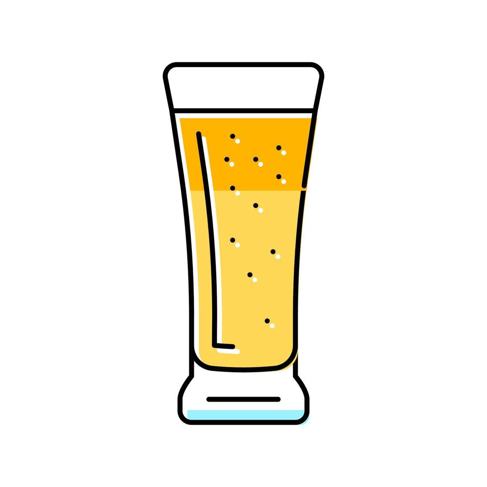 Ilustración de vector de icono de color de vaso de cerveza rubia ale