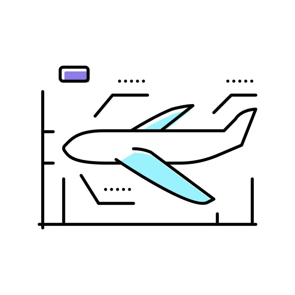 avión modelado color icono vector ilustración signo