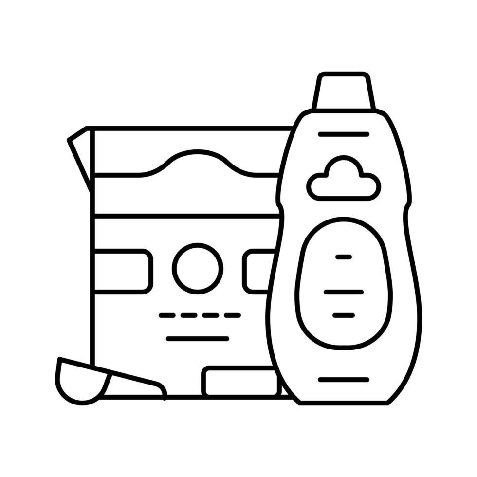 laundry set line icon vector illustration