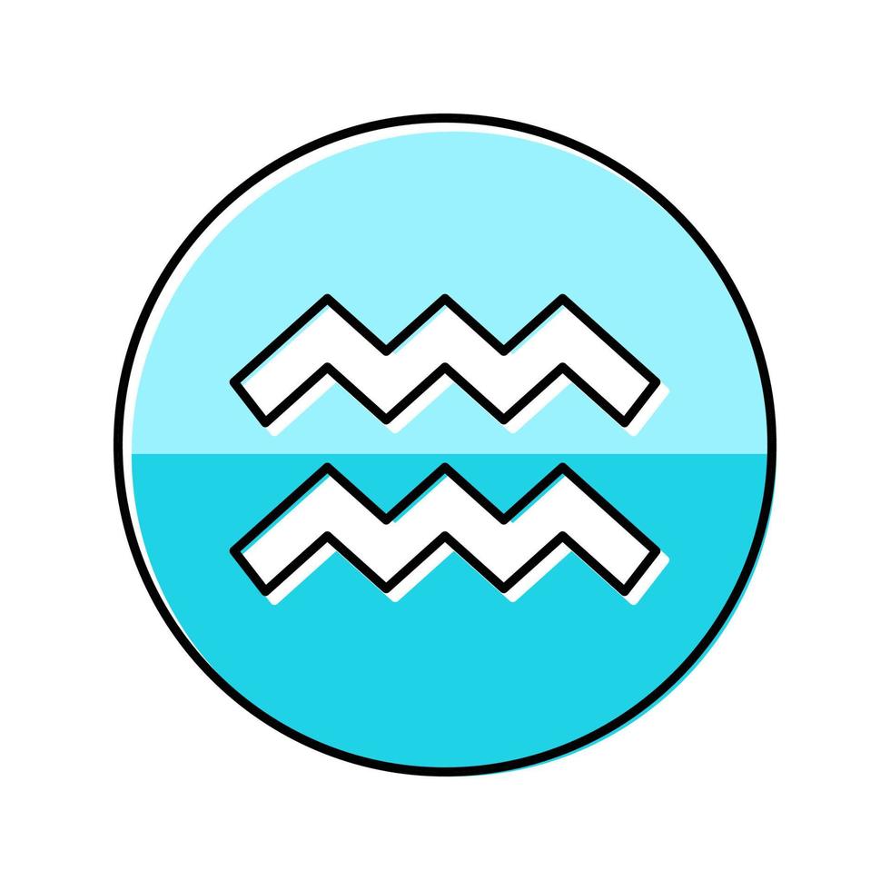aquarius zodiac color icon vector illustration