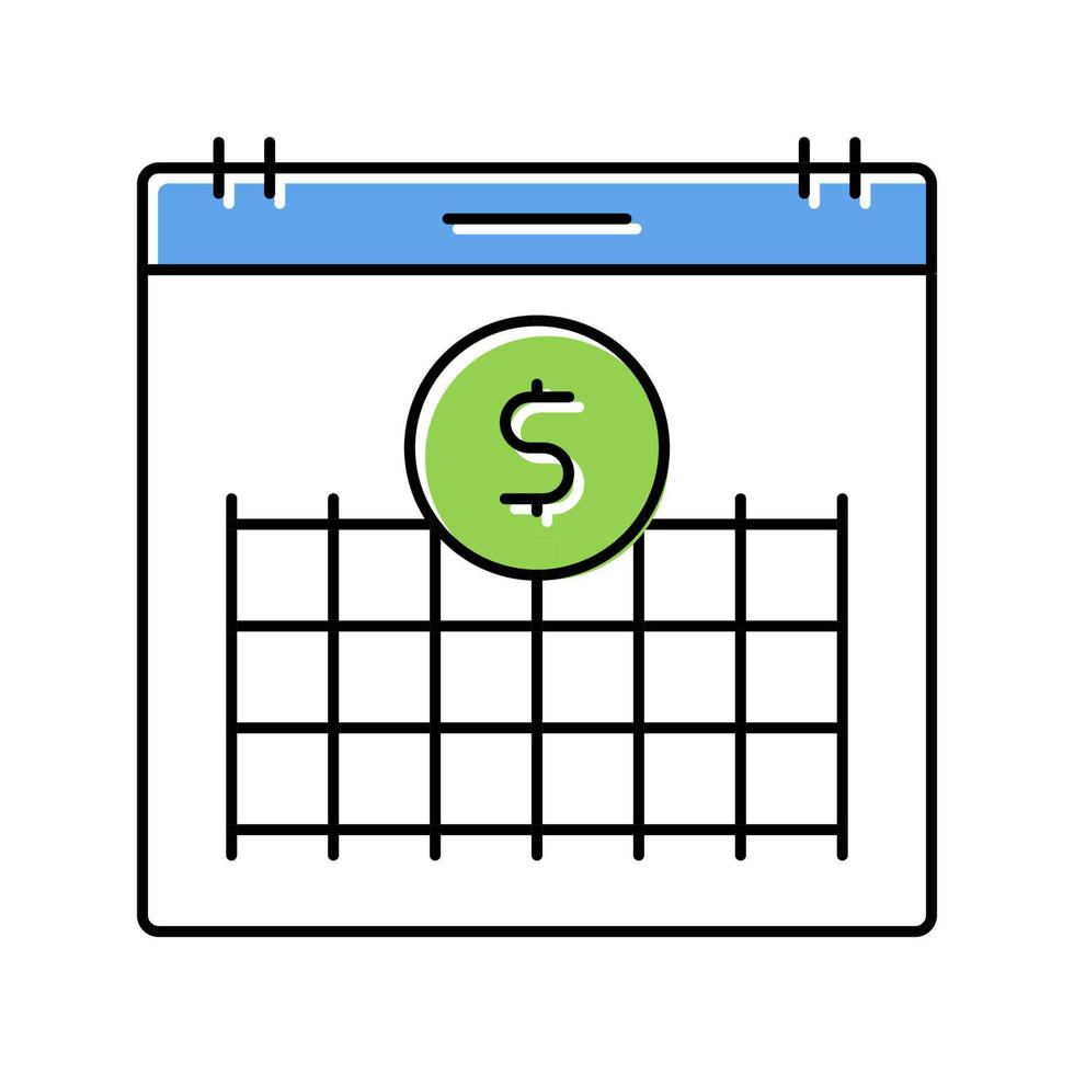 finance investment calendar color icon vector illustration