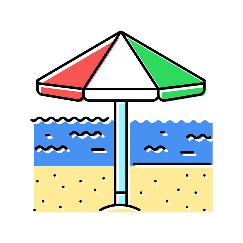 ilustración de vector de icono de color de verano de playa