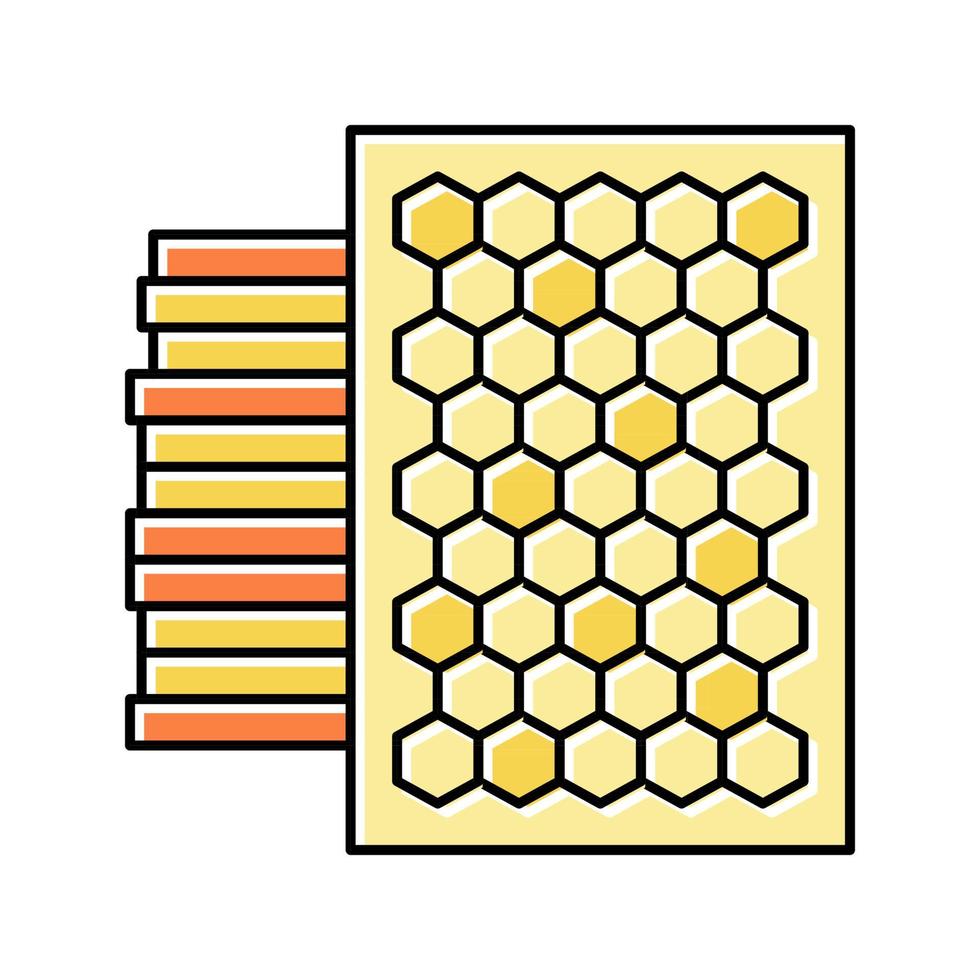 pure wax foundation beekeeping color icon vector illustration