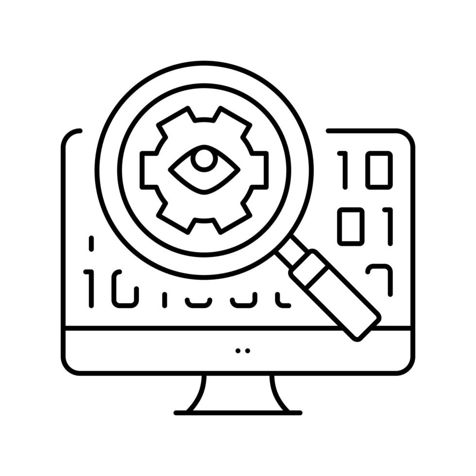 open source software line icon vector illustration