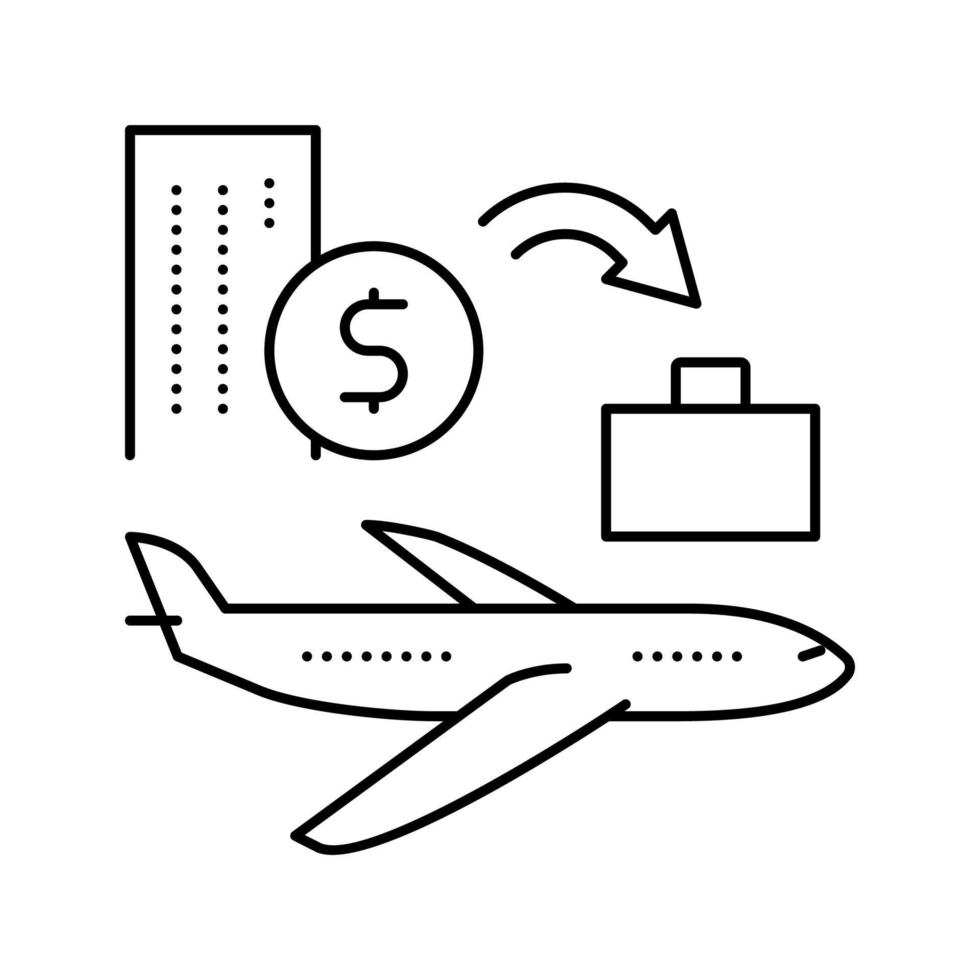 transport and business trip benefits line icon vector illustration