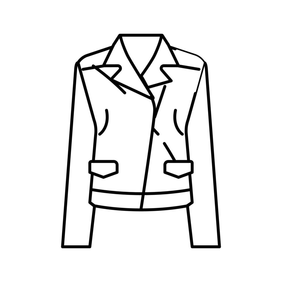 chaqueta de cuero prendas de vestir exteriores icono de línea femenina ilustración vectorial vector