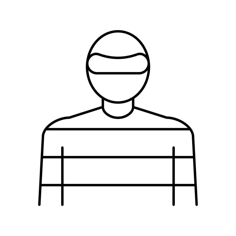 ilustración aislada del vector del icono de la línea del escudo del asimiento de la mano